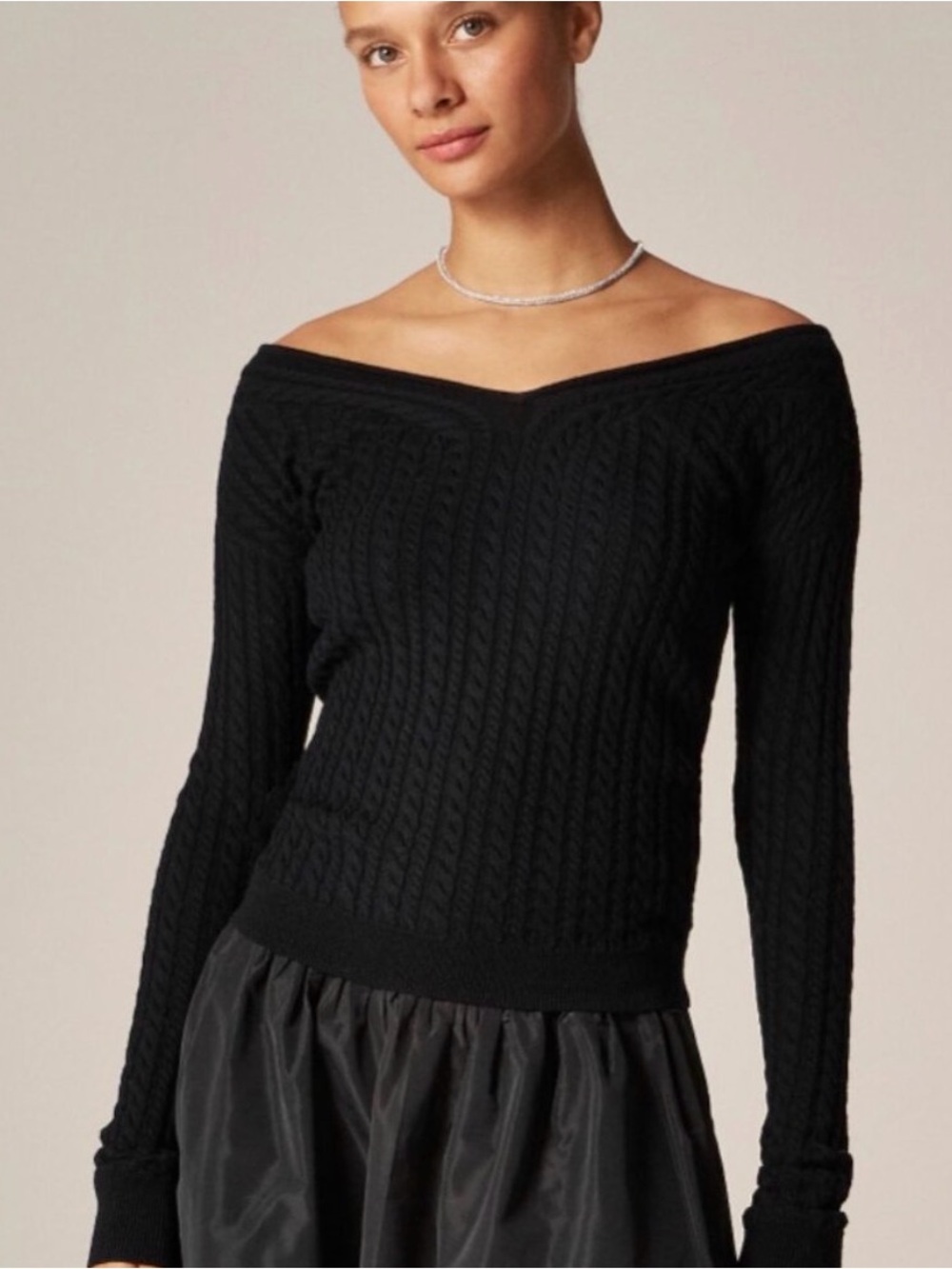 NEW | J.Crew 100% Merino Wool Cable Knit Sweater | Size Medium | Black